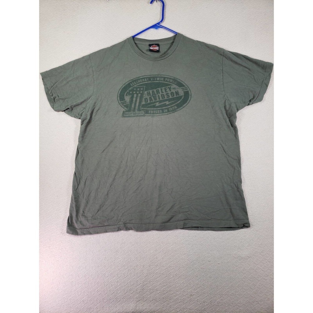 Harley Davidson Shirt Mens XL Gray Regular Fit Graphics Short Sleeve Pullover